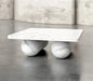 Elegant Carrara White Marble Rectangle Coffee Table for Modern Living Spaces