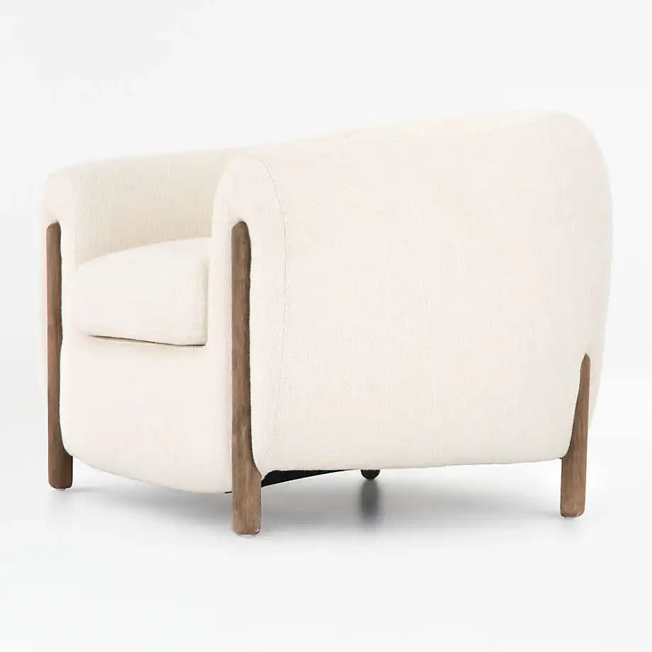 Modern Upholstered Tub Accent Chair for Indoor Living Room Seating Comfort