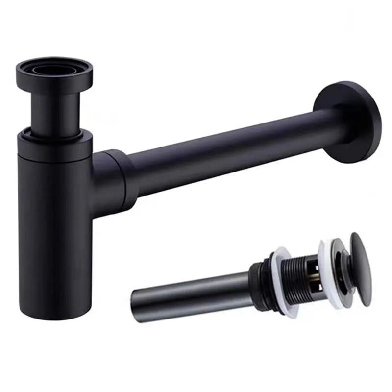 Premium Copper Pop-Up Drainer S-Trap Waste Pipe for Washbasin Accessories