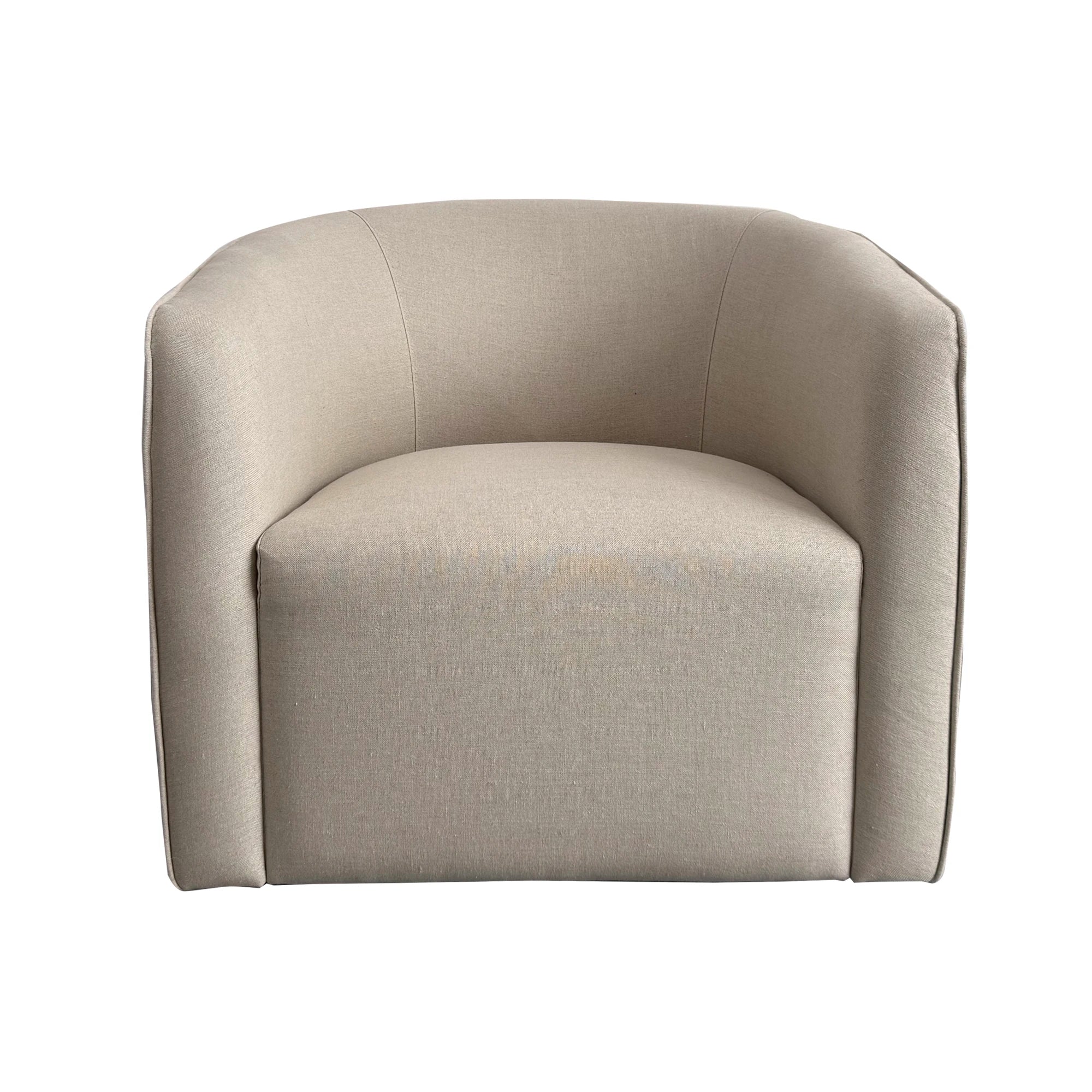 Luxurious Fully Upholstered Swivel Barrel Accent Chair for Living Room