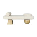Premium Boucle Upholstered End-of-Bed Ottoman Bench with Solid Oak Frame