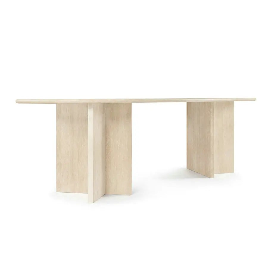 Elegant Marble Travertine Dining Table: Versatile Rectangle Stone for Modern Homes