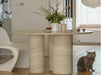 Tostone Natural Cream Travertine Round Dining Table Modern Minimalist Design
