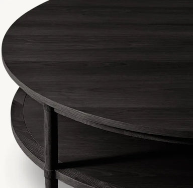 Modern Luxury Solid Wood Round Coffee Table for Elegant Living Rooms