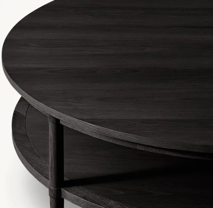 Modern Luxury Solid Wood Round Coffee Table for Elegant Living Rooms