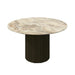 Premium Luxury Ceramic Round Extendable Dining Table with Solid Wood Base