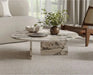 Elegant Oval Natural Travertine Coffee Table for Luxury Living Room Decor
