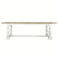 Elegant French Country Farmhouse Solid Oak Wood Dining Table, 8 Seater