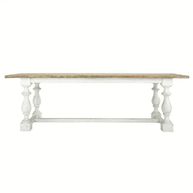 Elegant French Country Farmhouse Solid Oak Wood Dining Table, 8 Seater
