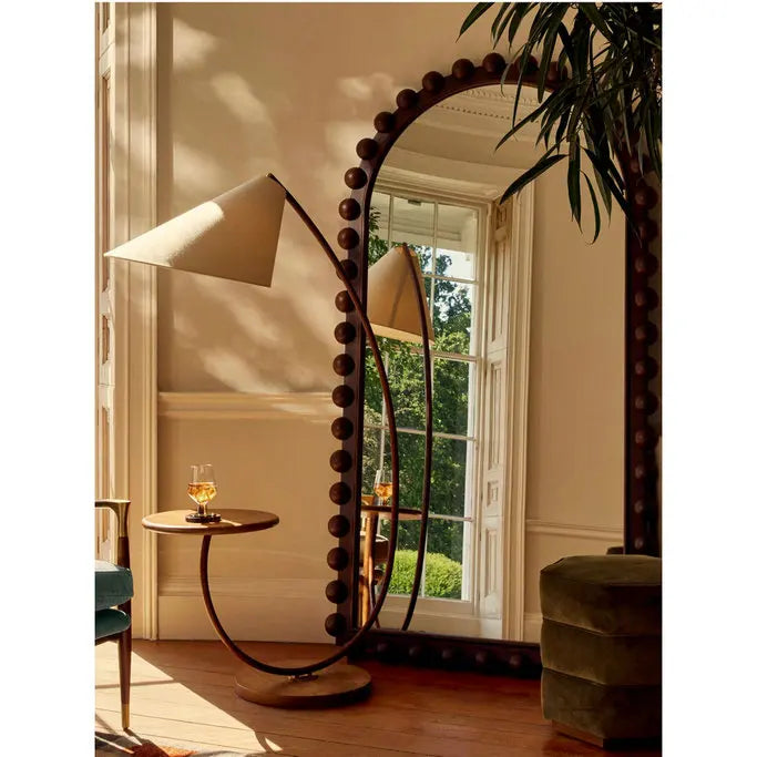 Elegant French Retro Wood Floor & Wall Mirror - Decorative Accent Mirror