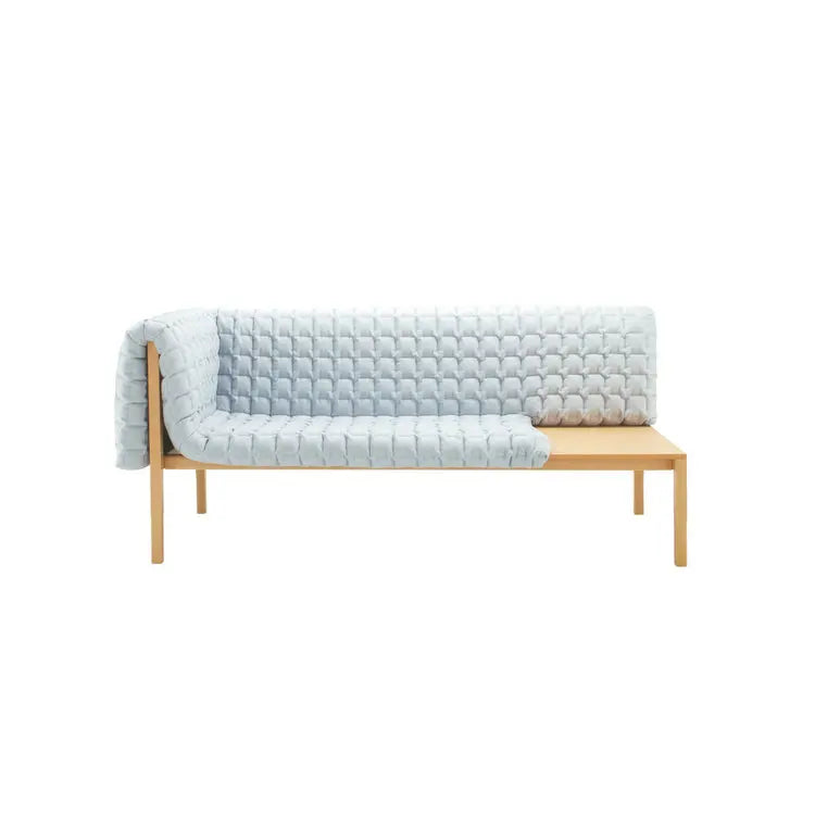 Elegant Mid-Century French Velvet 3-Seater Solid Wood Living Room Sofa