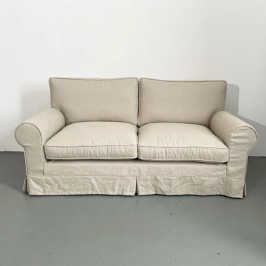 French Classic Linen Fabric Sofa with Removable Slipcover for Living Room