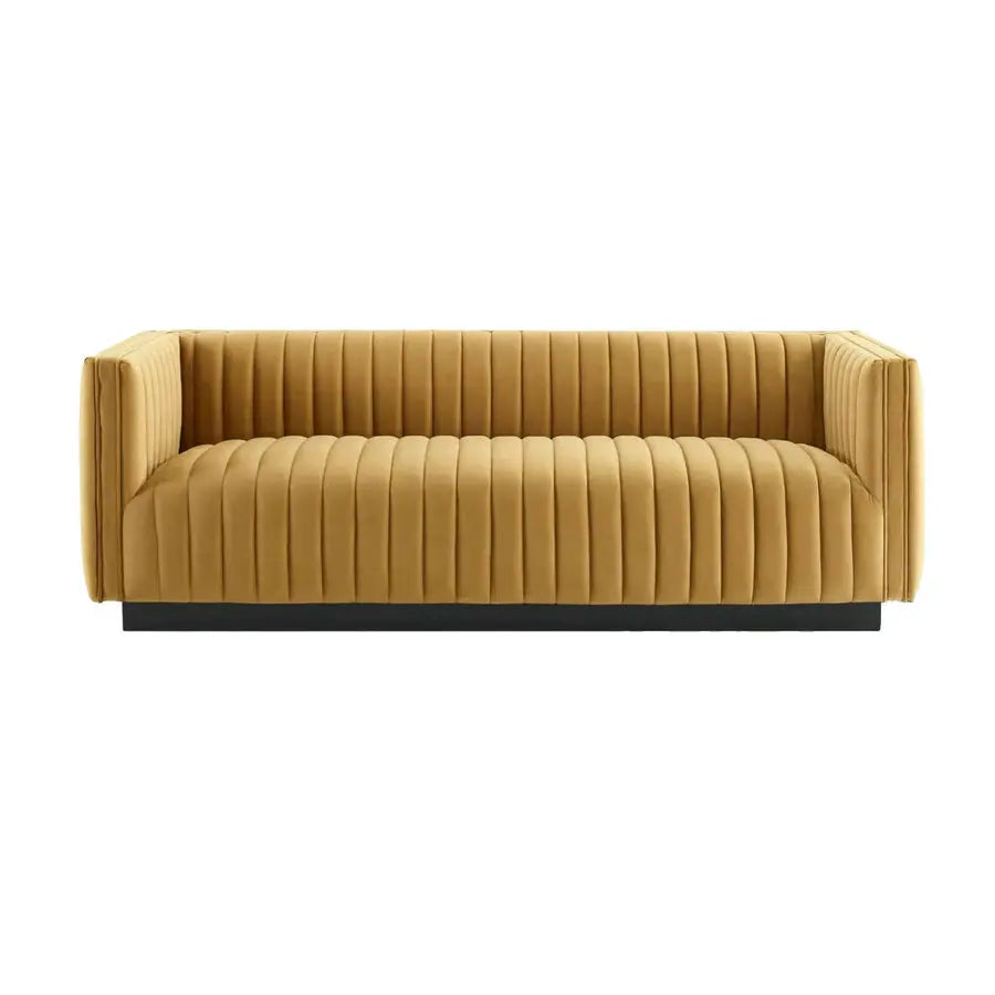 Luxurious Modern Channel Tufted Performance Velvet Sofa Couch for Elegant Living Rooms