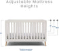 Versatile 5-in-1 Convertible Baby Crib: Adjustable Height, Toddler, Daybed, Full-Size
