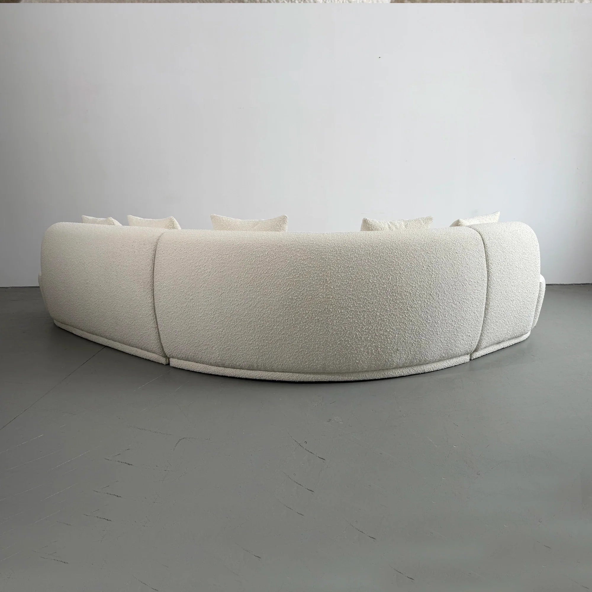 Luxurious White Boucle Upholstered L-Shape Sectional Sofa Chaise for Modern Living