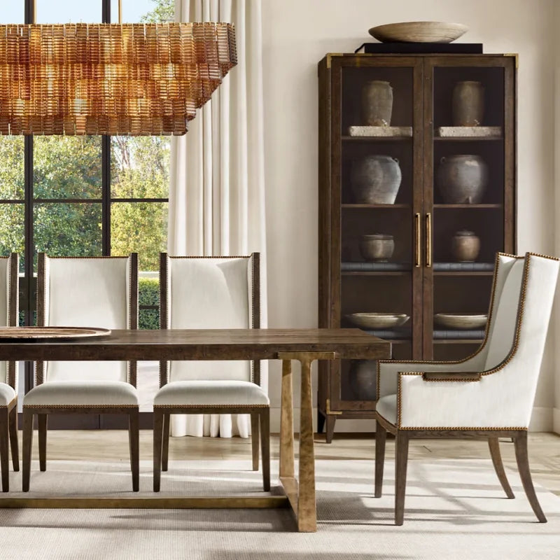 Luxury Forged Metal Dining Table, Customizable Modern Farmhouse Kitchen Furniture