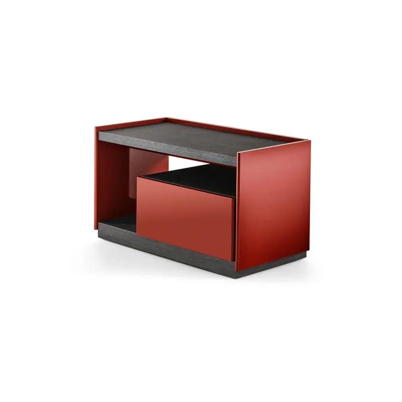 Nordic Modern Luxury Bedside Table with Drawers - Smoke Oak Wood Veneer Nightstand