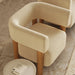 Chic Modern Oak Wood Boucle Low Back Lounge Chair for Living Room