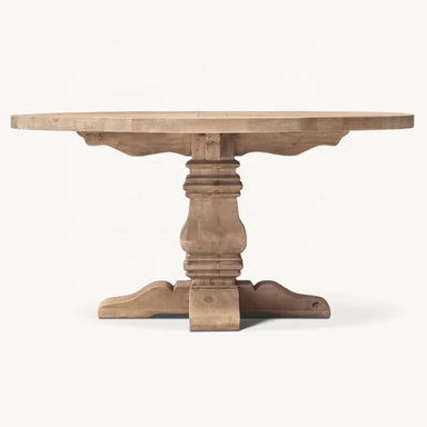 Elegant American Solid Wood Round Dining Table Set with 4 Chairs