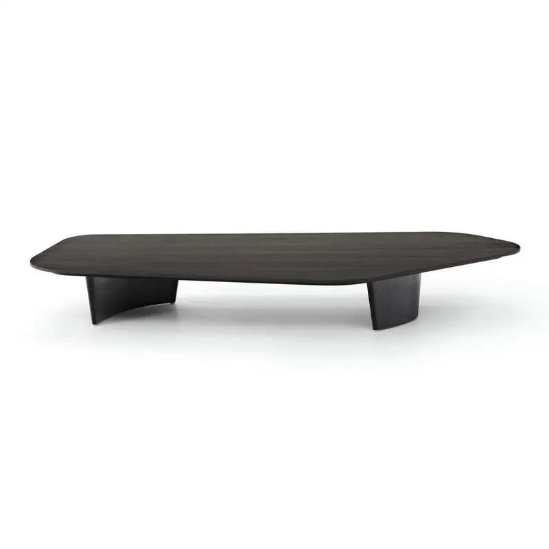 Luxury Marble & Solid Wood Ellipse Coffee Table for Living Room