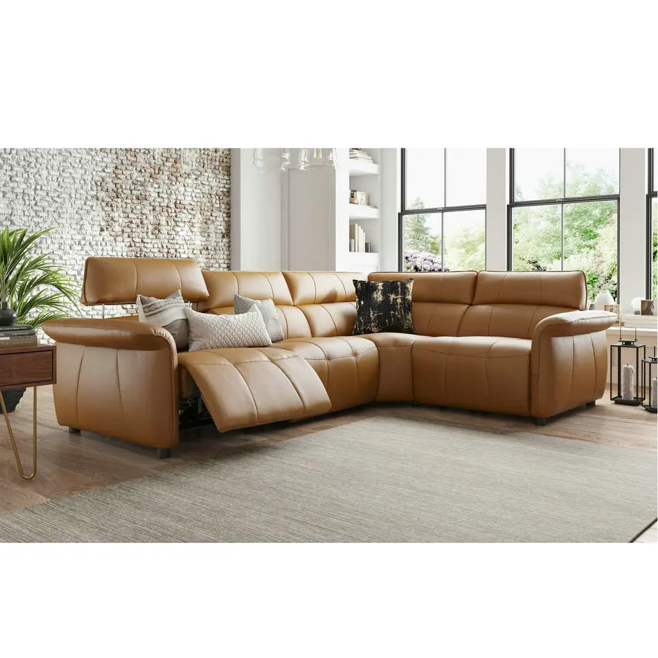 Luxurious Electric Recliner Corner Sectional Sofa, Adjustable Velvet Suede Home Theater Couch