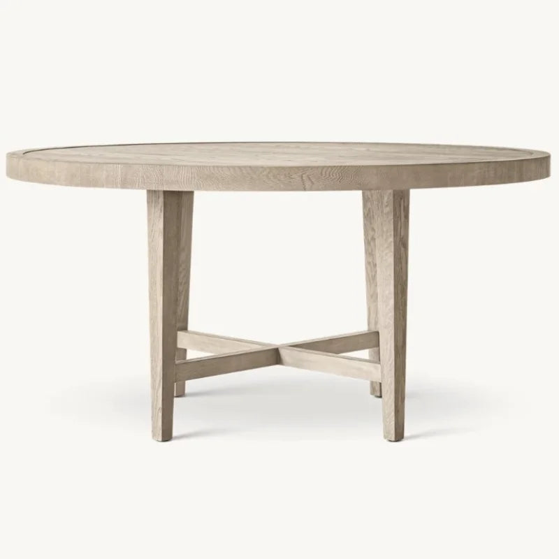 Elegant Round Solid Wood Dining Table for Restaurant, Hotel, Villa, Home