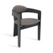 Stylish Nordic Black Oak Wood Accent Dining Chair with Comfortable Arms