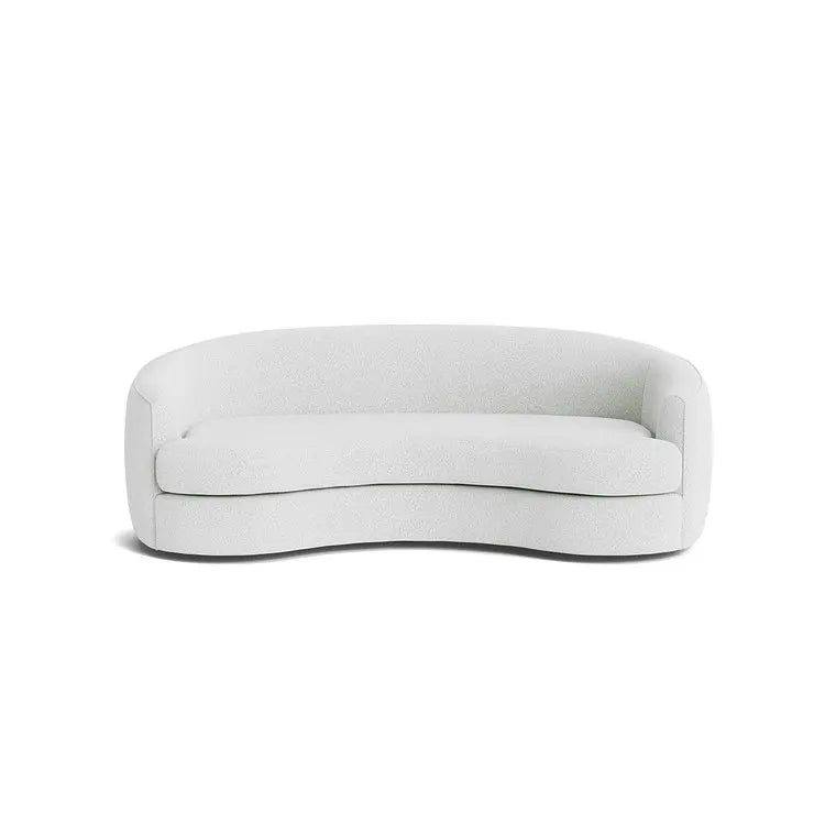 Luxurious Modern Curved Sofa Couch, Premium Synthetic Leather, Solid Wood Frame