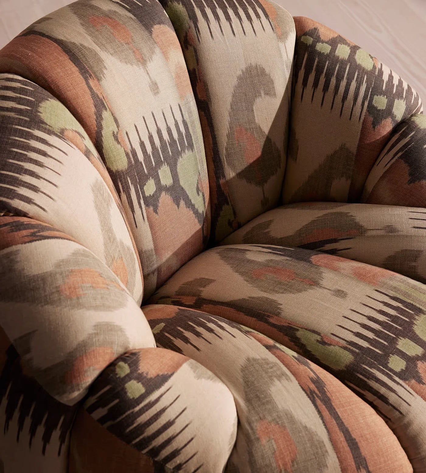 Luxury Italian Vintage Living Room Sofa Chair with Swivel Brass Accents
