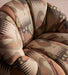 Luxury Italian Vintage Living Room Sofa Chair with Swivel Brass Accents