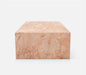 Stunning Pink Rose Natural Marble Rectangle Coffee Table - Waterproof & Durable