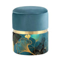 Modern Velvet Storage Ottoman Stool with Gold Base for Home Decor
