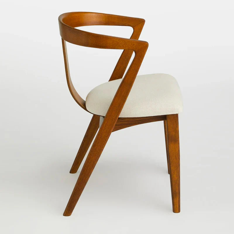 Stylish Oak Wood Curved Back Dining Chair for Cafe, Restaurant & Home