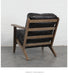 Elegant French Country Solid Oak Leather Recliner Leisure Chair