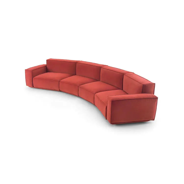 Luxury Velvet Curved Modern Sectional Living Room Sofa Set