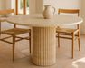 Elegant Round Natural Travertine Coffee Table for Modern Living Room Decor