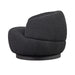 Black Boucle Swivel Armchair: Modern Metal Leg Rotation Lounge Chair