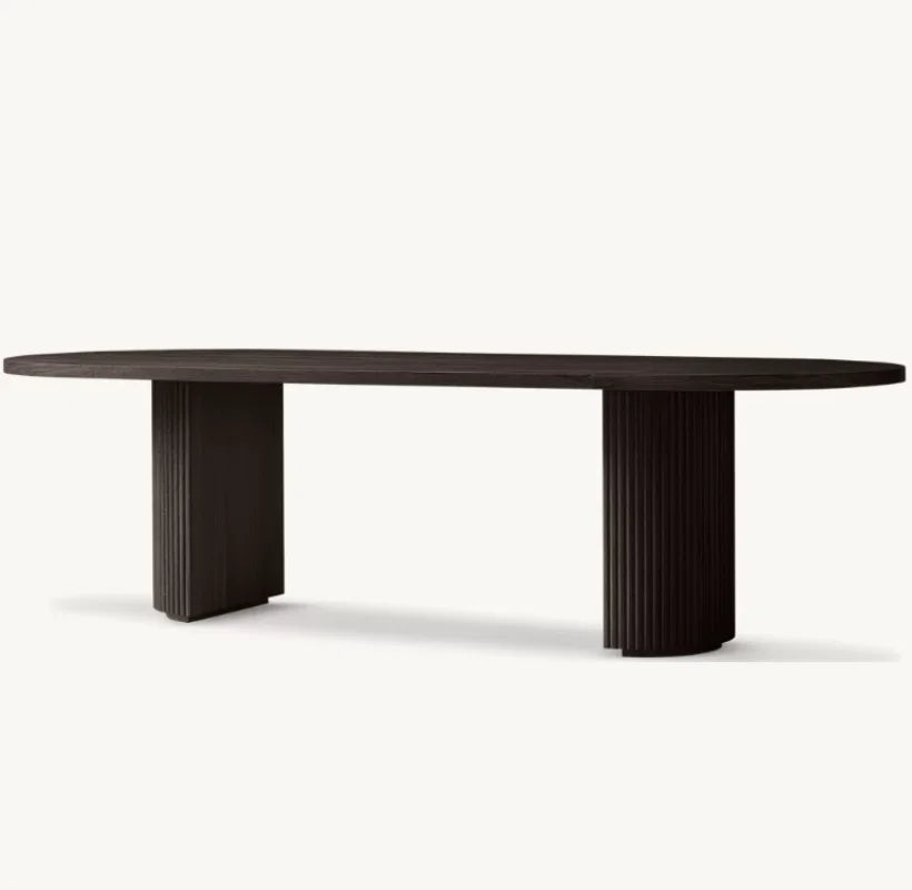 Luxury Oval Solid Wood Dining Table, Modern Design, Seats 8 People, Customizable