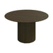Stylish Fluted Oak Veneer Round Extendable Modern Wood Dining Table