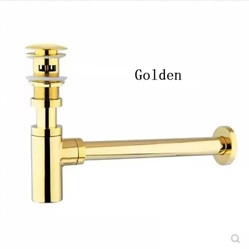 Premium Copper Pop-Up Drainer S-Trap Waste Pipe for Washbasin Accessories