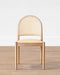 Elegant Natural Rattan Woven Seat & Arched Back Solid Oak Dining Chair