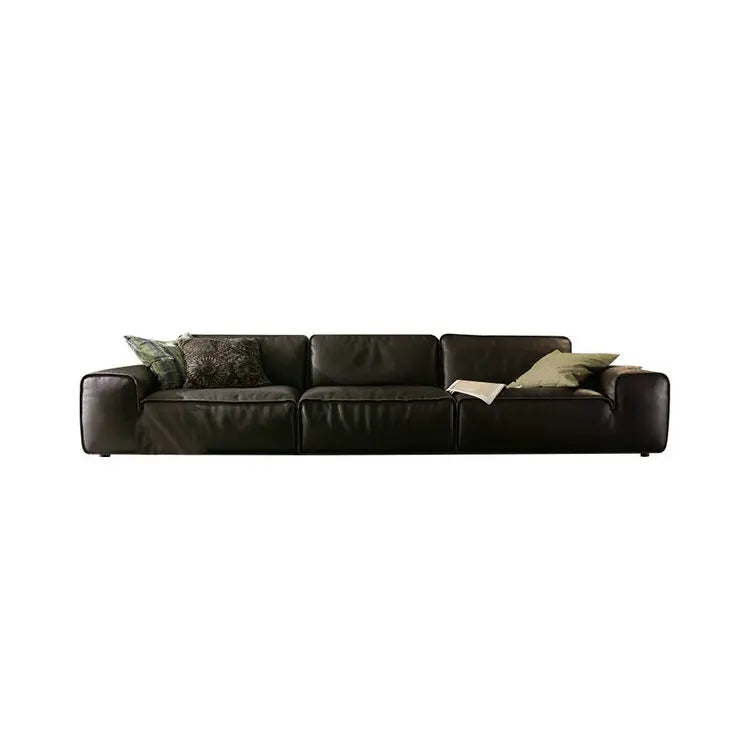 Luxurious Italian Genuine Leather Modular Sectional Sofa Set for Modern Living