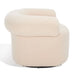 Luxurious White Boucle Swivel Accent Chair, Low Back, Upholstered Living Room Armchair