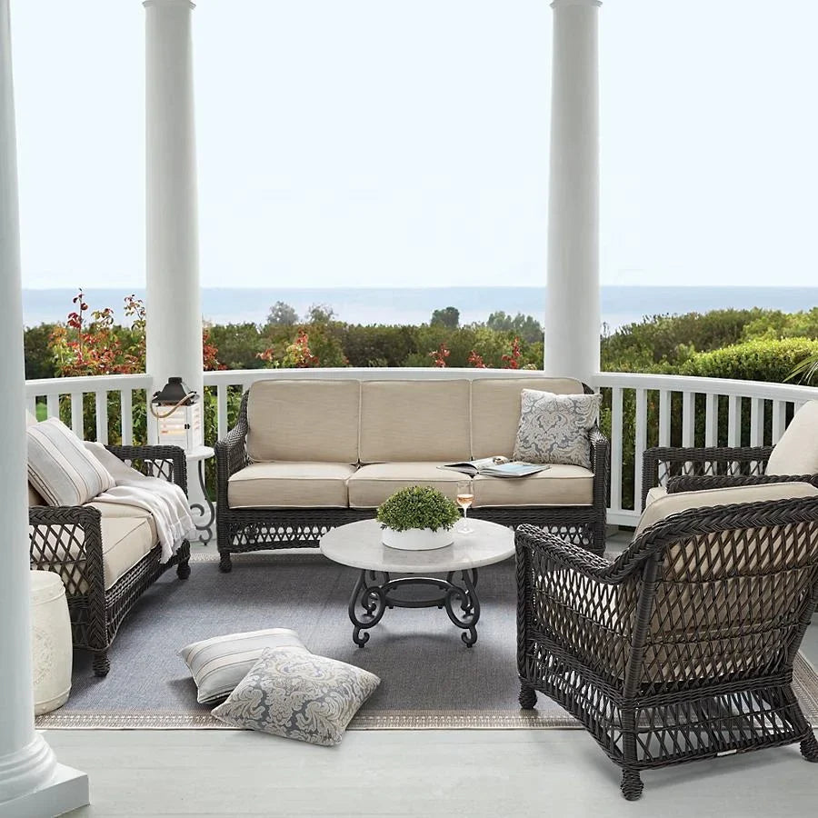 All Weather Wicker Sectional Sofa for High-End Commercial Patio Fitouts