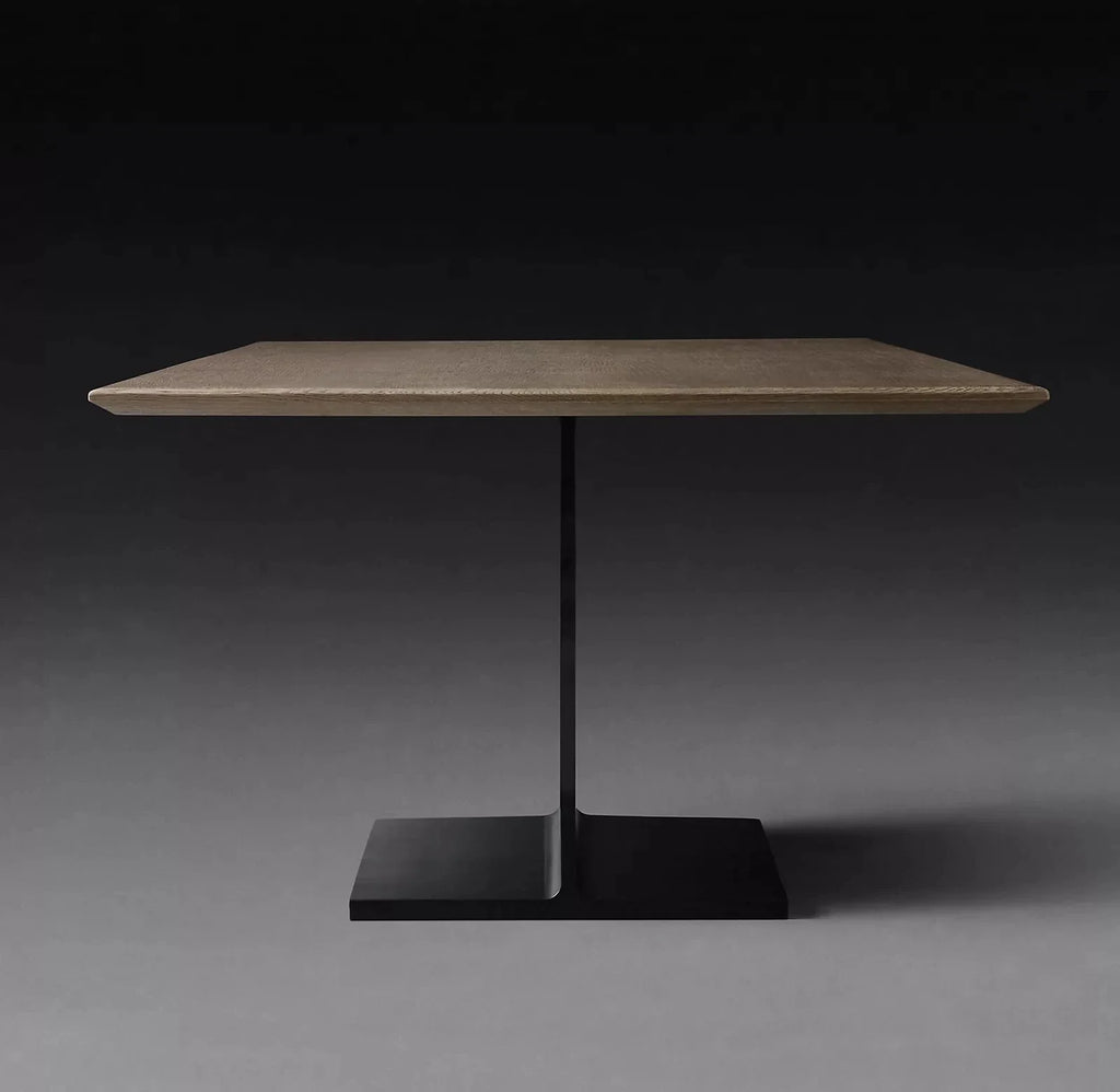 Elegant Solid Wood Plank Dining Table with Robust Metal Legs for Modern Homes