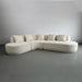 Luxurious White Boucle Upholstered L-Shape Sectional Sofa Chaise for Modern Living