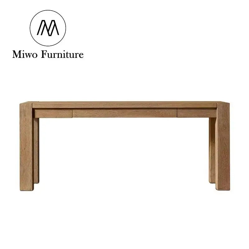 Contemporary Solid Wood Entryway Table with Storage Drawers Console Ta ...