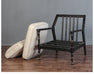 Elegant Black Suede Upholstered Accent Armchair with Solid Oak Wood Frame