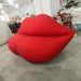 Chic Red Lip-Shaped Velvet Sofa, Modern Living Room Statement Sofa