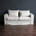 Modern White Linen Slipcovered 3-Seat Sofa for Living Room Furniture Decor